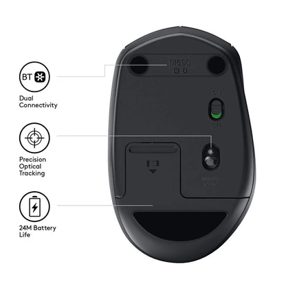 Wireless Mute Bluetooth Mouse Multi-Device Optical Silent Mouse