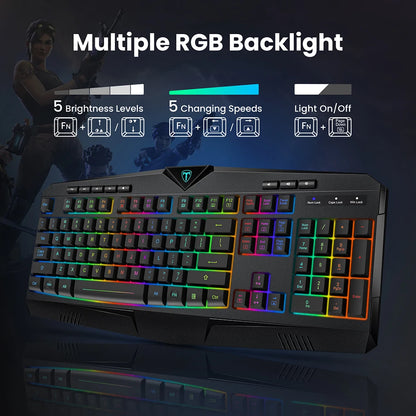 Ergonomic Computer Keyboards with RGB Backlit for PC Windows