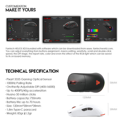 New XD3 2.4G Wireless Gaming Mouse Professional Game Chip