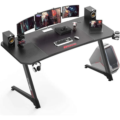 Gaming Desk 63 Inch, Ergonomic Gamer Computer Desk
