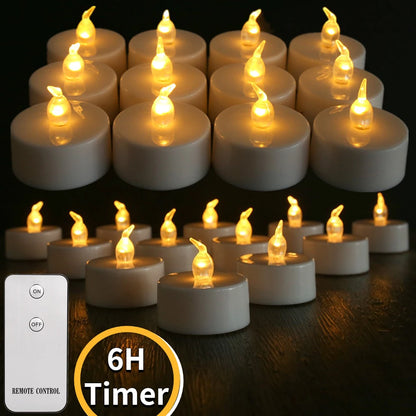 Tea Light Flameless Flickering Candles with Remote Control