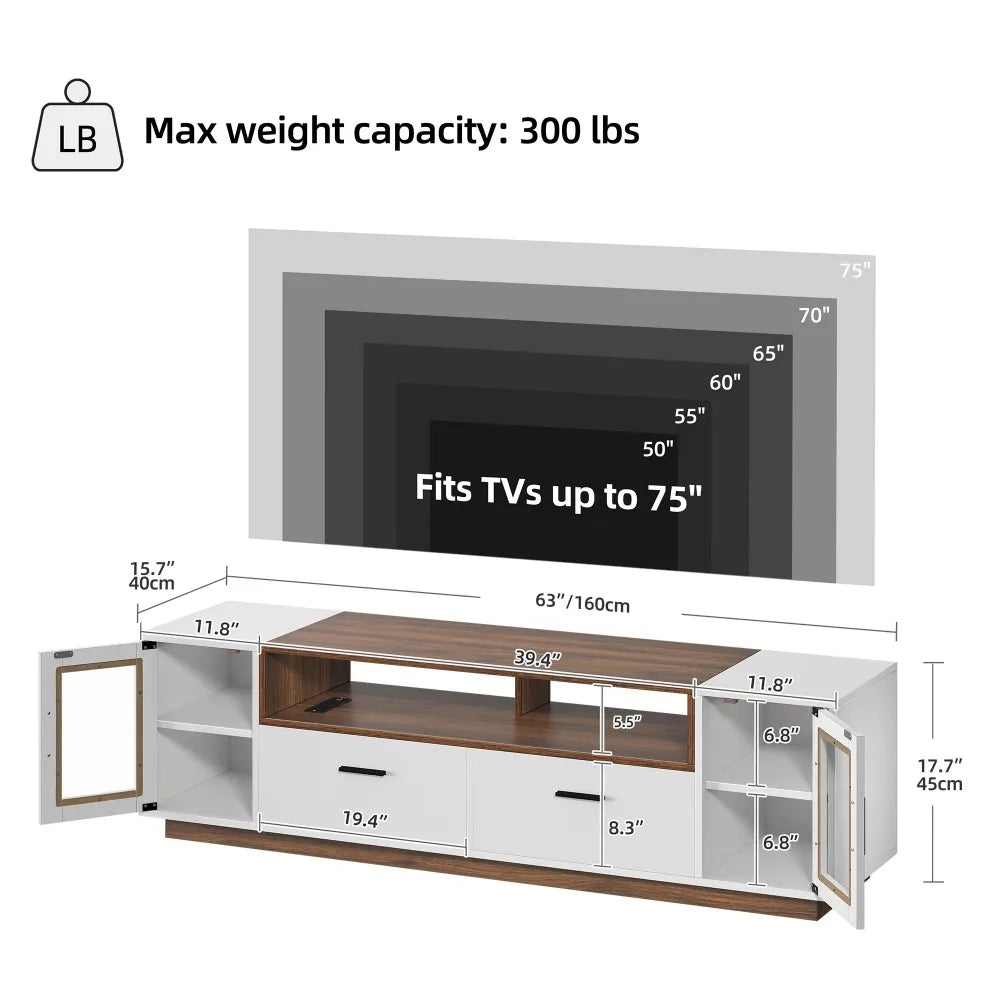 LED TV Stand for TV Up to 75" Entertainment Center