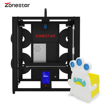 Zonestar Z9V5 MK6 3D Printer Upgraded Adjustable Four Extruder Design Single and Multi-color Printing Size 300x300x400mm