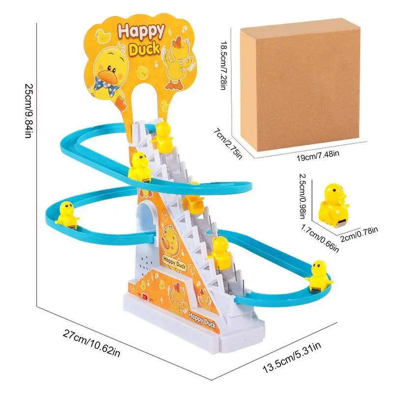 Duck Roller Coaster Toy 9 Climbing Stairs Ducks
