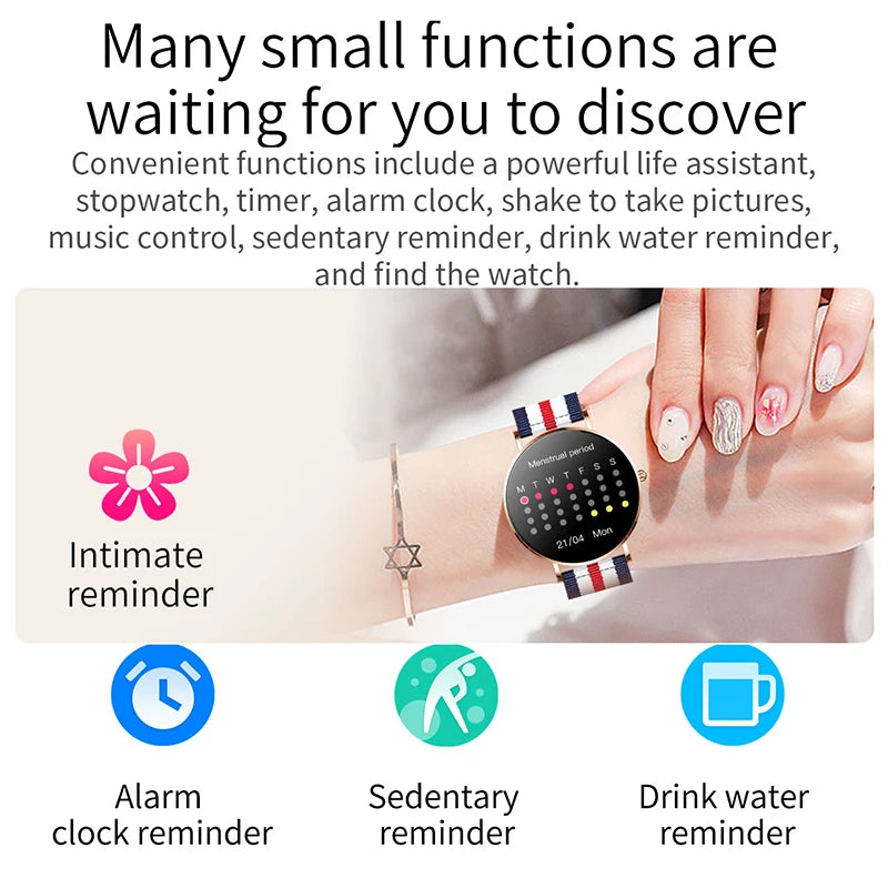 Ultrathin Smart Watch Women y Always Shows Call Time Reminder