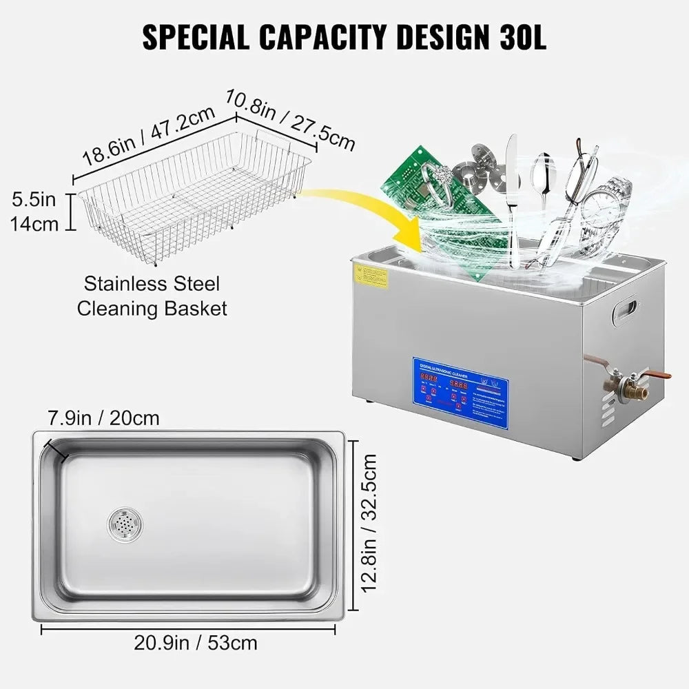 Industrial Ultrasonic Cleaner, with Digital Timer & Heater