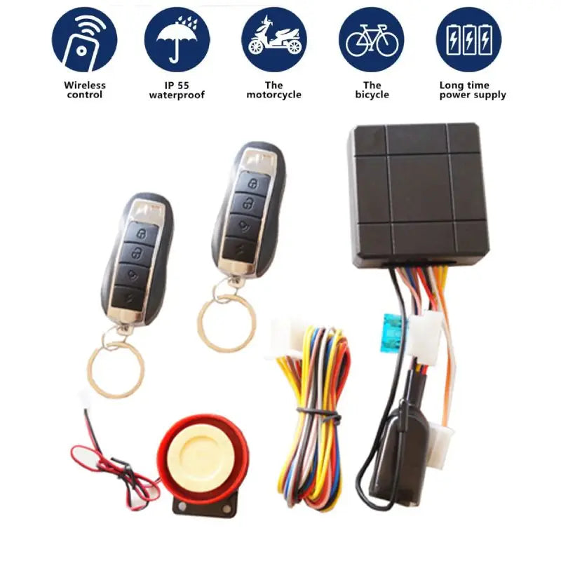 12V Motorcycle Keyless Remote Control Start System Anti-theft Locks