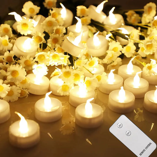 Tea Light Flameless Flickering Candles with Remote Control