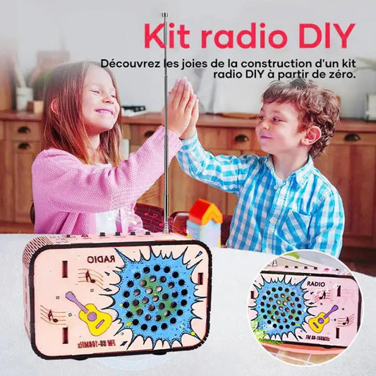 FM Radio Kit Wood DIY Radio Electronic Learning Set For Adults And Kids